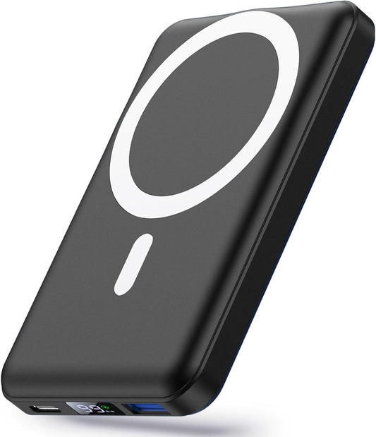 Batterie Externe Sans Fil Magnétique, Yiisonger 10000Mah Sans Fil Power Bank Mag