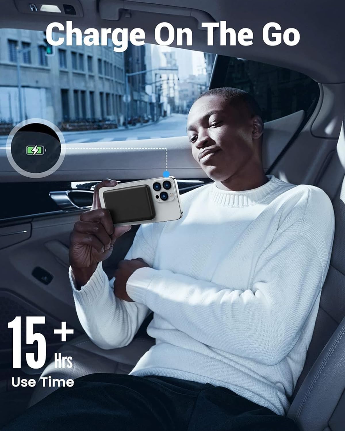 Batterie Externe Sans Fil Magnétique, Yiisonger 10000Mah Sans Fil Power Bank Mag