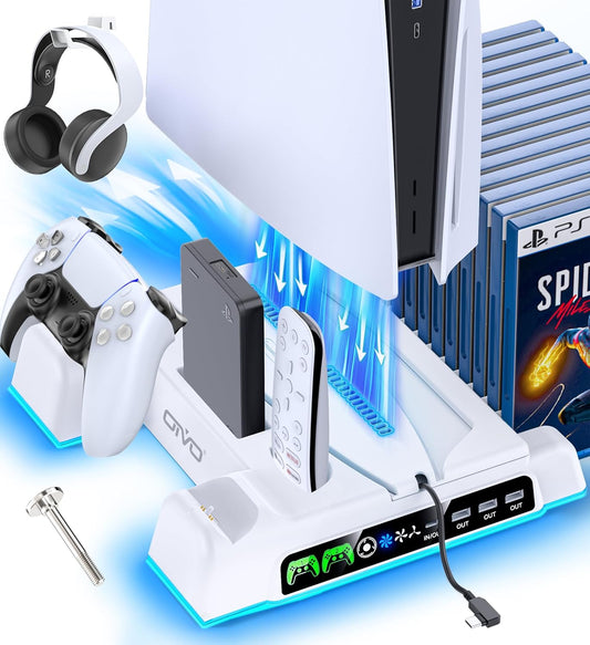 OIVO Support PS5 pour PS5/ Pro/ Slim, Ventilateur de Refroidissement